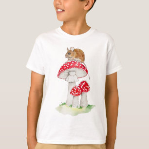 Camiseta Ratón curado sobre la acuarela agria de la mosca