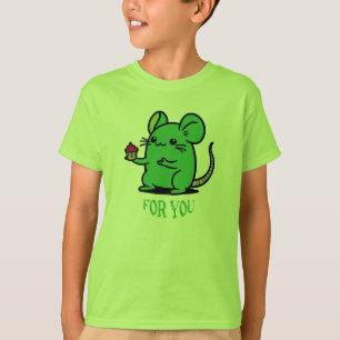 Camiseta Ratón de Cupcake Verde para Ti