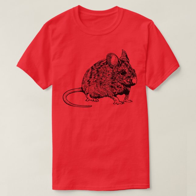 Camiseta Ratón de dibujo de línea (Diseño del anverso)