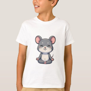 Camiseta Ratón de dibujos animados para niños meditando Zen