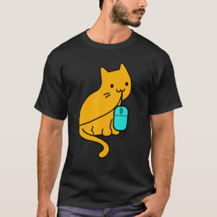 Camiseta Ratón De Juego De Gatos Y De Juego De Pc