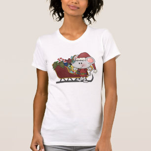 Camiseta Ratón de Santa con el trineo