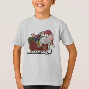 Camiseta Ratón de Santa con el trineo