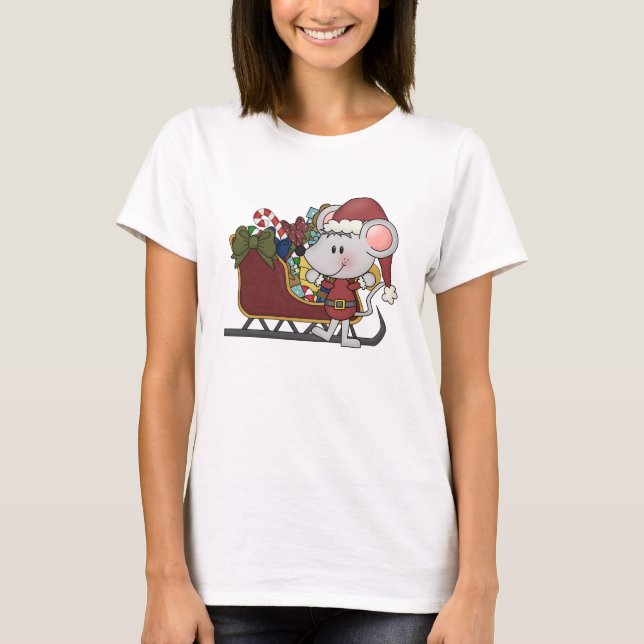 Camiseta Ratón de Santa con el trineo (Anverso)