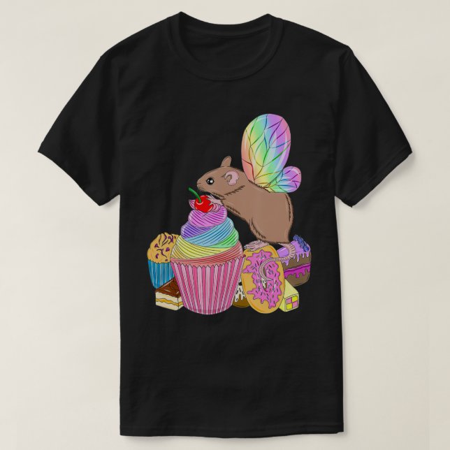 Camiseta Ratón de tarta de arcoiris Ratón de hadas (Diseño del anverso)