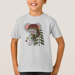 Camiseta Ratón del navidad que adorna el árbol