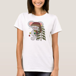 Camiseta Ratón del navidad que adorna el árbol