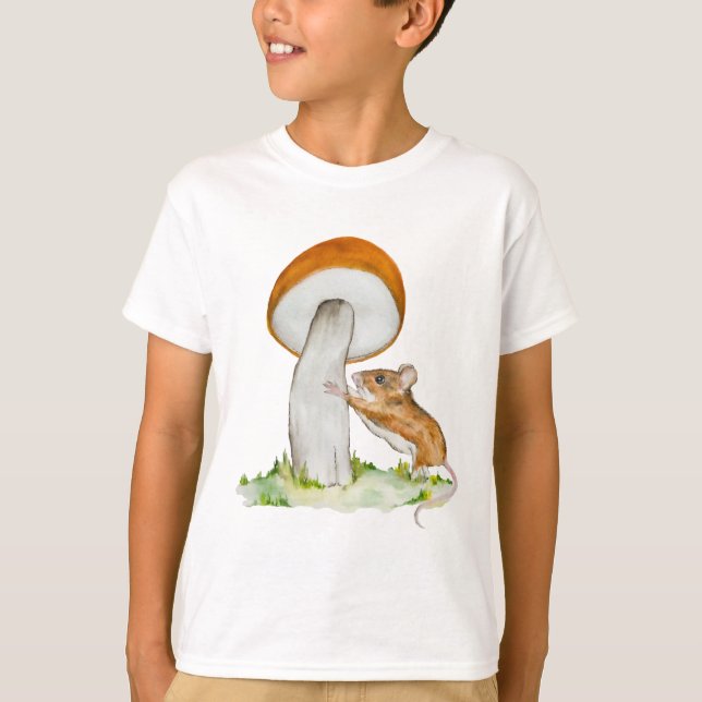 Camiseta Ratón divertido con hongo silvestre (Anverso)