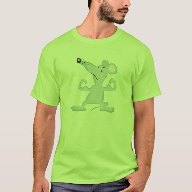 Camiseta ratón divertido con músculos (Anverso)
