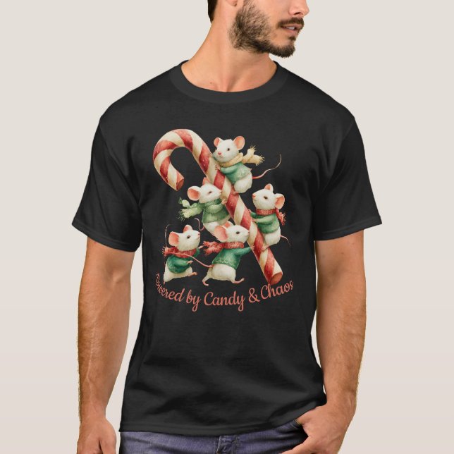 Camiseta Ratón dulce con arte de Navidades de candy (Anverso)