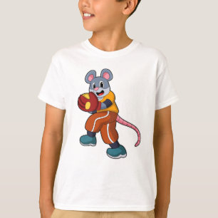 Camiseta Ratón en béisbol con guante de béisbol