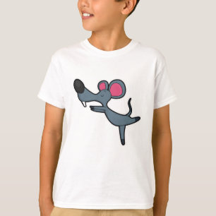 Camiseta Ratón en ejercicio de Estiramiento de Yoga