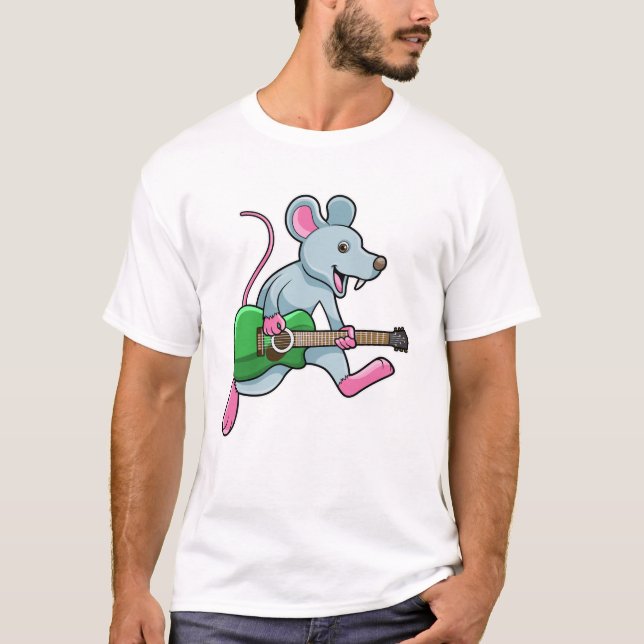 Camiseta Ratón en la música con guitarra (Anverso)