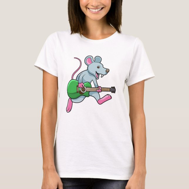 Camiseta Ratón en la música con guitarra (Anverso)