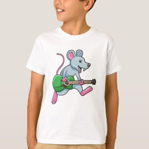 Camiseta Ratón en la música con guitarra