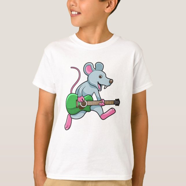 Camiseta Ratón en la música con guitarra (Anverso)