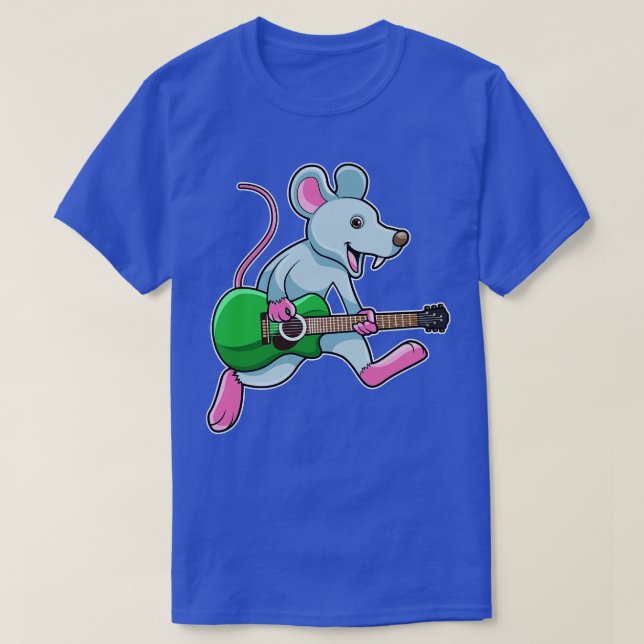 Camiseta Ratón en la música con guitarra (Diseño del anverso)