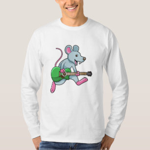 Camiseta Ratón en la música con guitarra