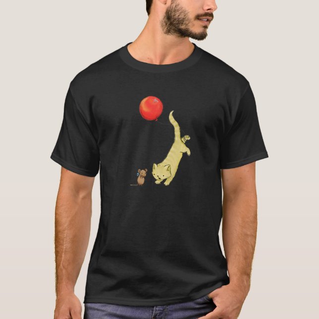 Camiseta Ratón Gato Y Globo (Anverso)