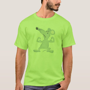 Camiseta ratón gracioso con músculos
