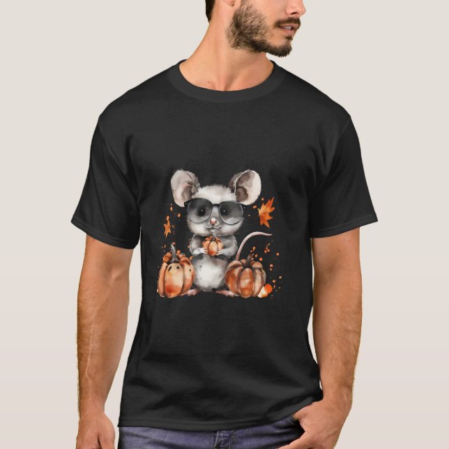 Camiseta Ratón Halloween Pintura De Calabaza O Tratamiento  (Anverso)