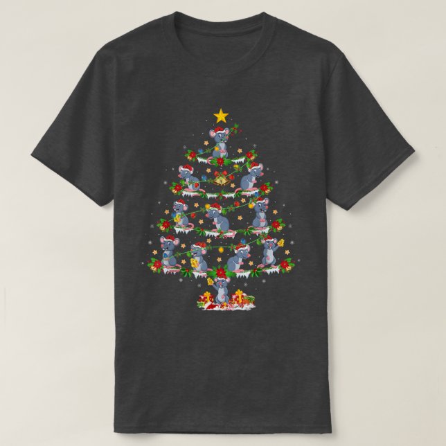Camiseta Ratón Lover Xmas enciende árbol de Navidad del rat (Diseño del anverso)