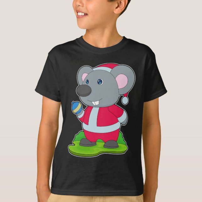 Camiseta Ratón Navidad bola de Navidad (Anverso)