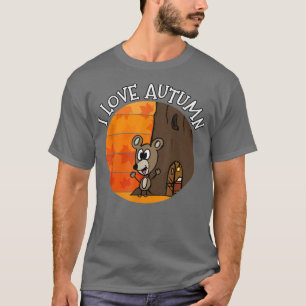 Camiseta Ratón otoñal, amo el otoño, el amor por la vida sa