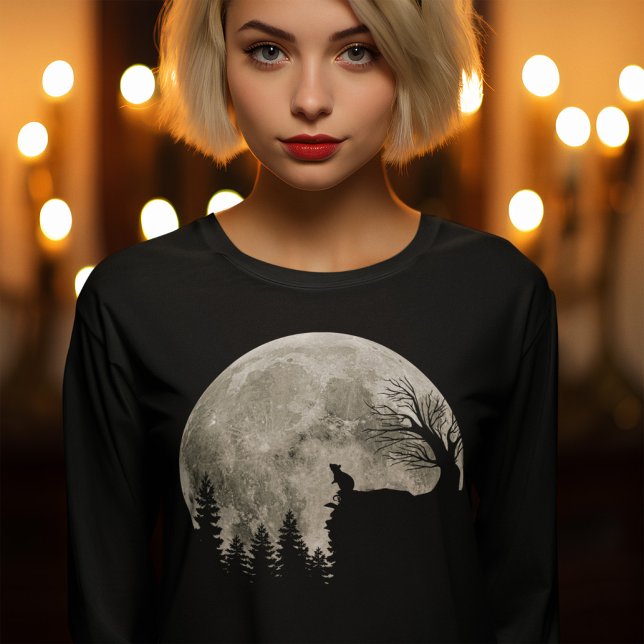 Camiseta ratón rezando en la luna de halloween de montaña (Subido por el creador)