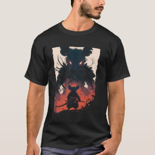 Camiseta Ratón Samurái Guerrero Japonés con Espada Katana