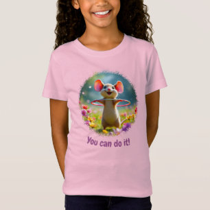 Camiseta Ratoncito divertido y lindo con hula hoop, persona