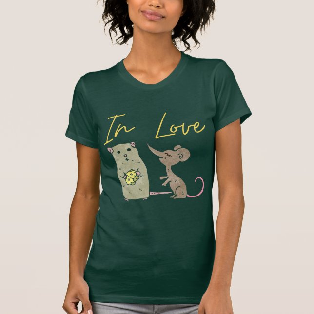 Camiseta Ratones enamorados, aves amorosas (Anverso)