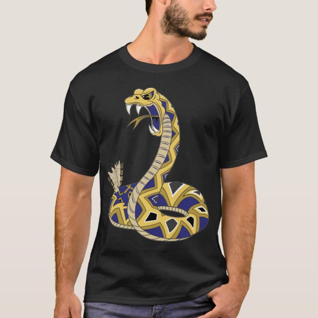 Camiseta Rattlesnake amarillo y púrpura (Anverso)