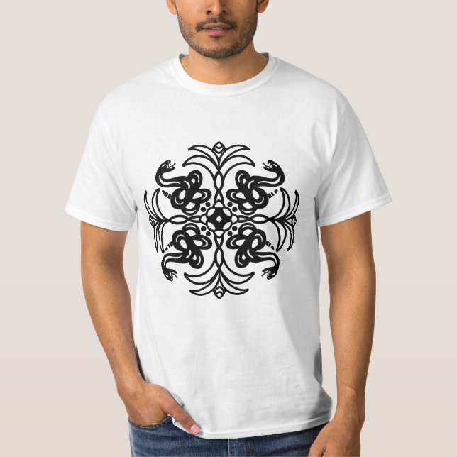 Camiseta Rattlesnake de raza negra y blanca (Anverso)