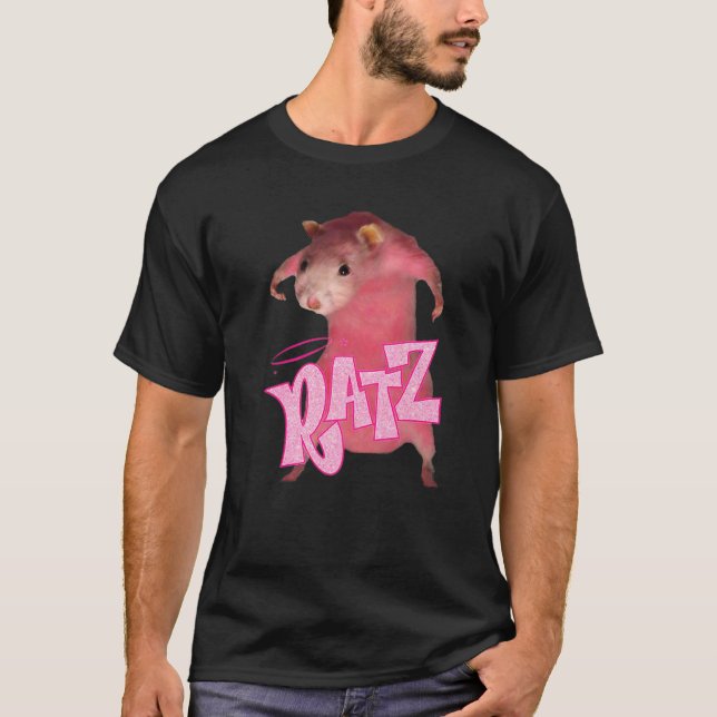 Camiseta Ratz Pink Long Meme Gracioso disfraz de ratón Feo  (Anverso)