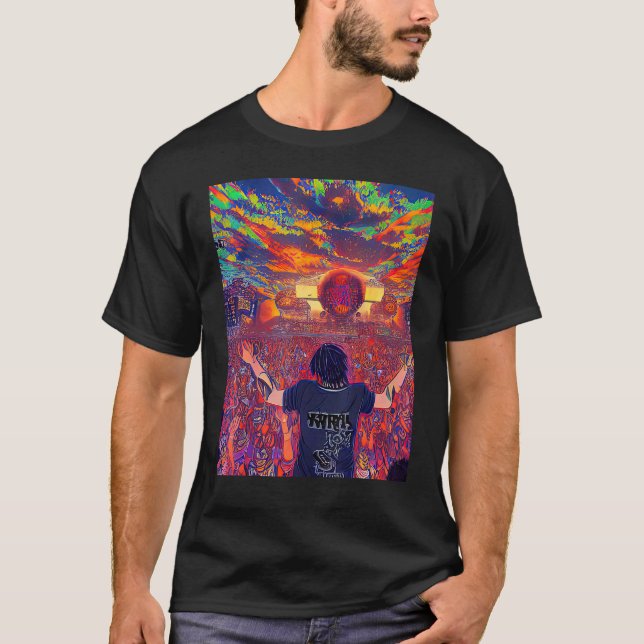Camiseta Rave Fiesta Psychedelic EDM Trance Club DJ design_ (Anverso)
