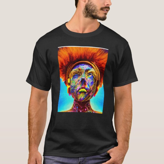 Camiseta Rave Fiesta Psychedelic EDM Trance Club DJ diseño  (Anverso)
