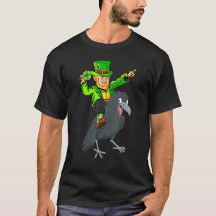 Camiseta Raven Bird Lover Leprechaun Riding Raven St Patric