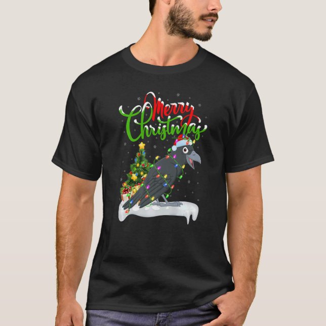 Camiseta Raven Bird Xmas Decoraciones Navidades de Santa Ra (Anverso)