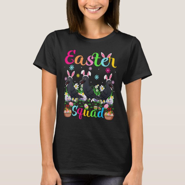 Camiseta Raven Bunny Ear Easter Squad Raven Bird Happy Eas (Anverso)