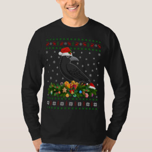 Camiseta Raven Crow Bird Lover Xmas Santa Hat Ugly Crow Chr