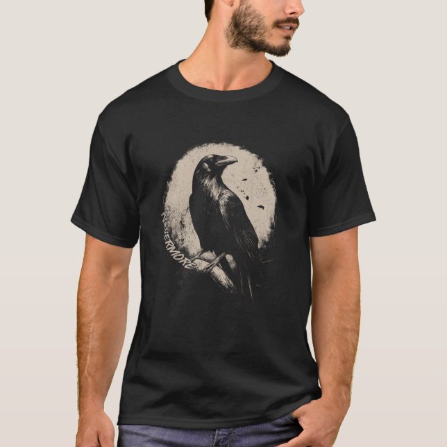 Camiseta raven crow nevermore Poe Raven Poem (Anverso)
