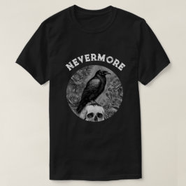 Camiseta Raven En El Cráneo Con Rosas Nunca Más
