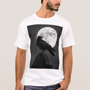 Camiseta Raven enigmático y luna llena - Carbón quítico mís