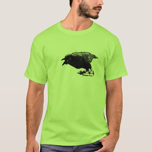 Camiseta Raven enojado en negro escoge tu fondo (Anverso)
