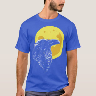 Camiseta Raven Gift TShirtRaven cabeza con luna llena