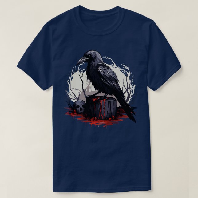 Camiseta Raven gótico en el bosque (Diseño del anverso)