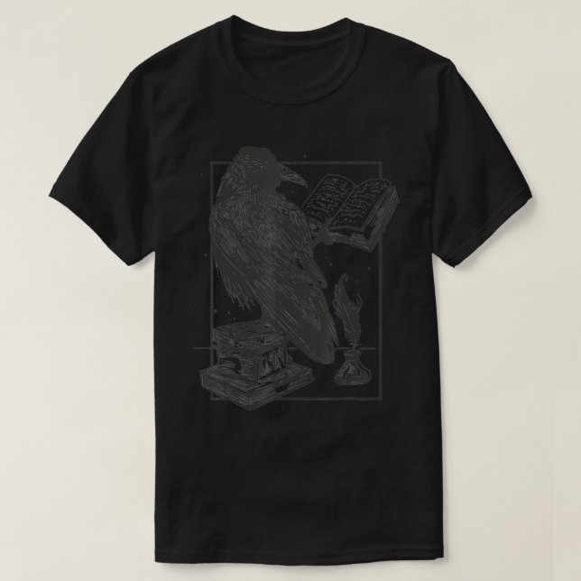Camiseta Raven Gótico Oscuro Académico Mágico Occulto de cu (Diseño del anverso)