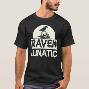 Camiseta Raven Lunatic Fun Bird Gótico Cráneo Gótico Hallow