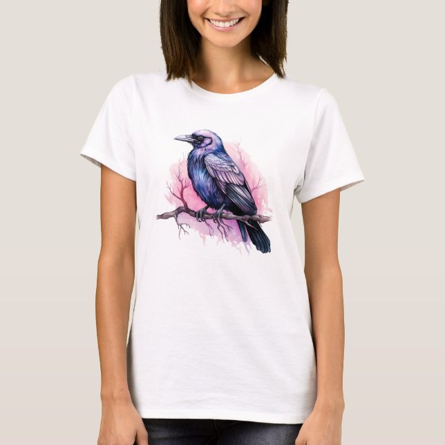 Camiseta Raven negro en un Ilustracion de sucursal (Anverso)